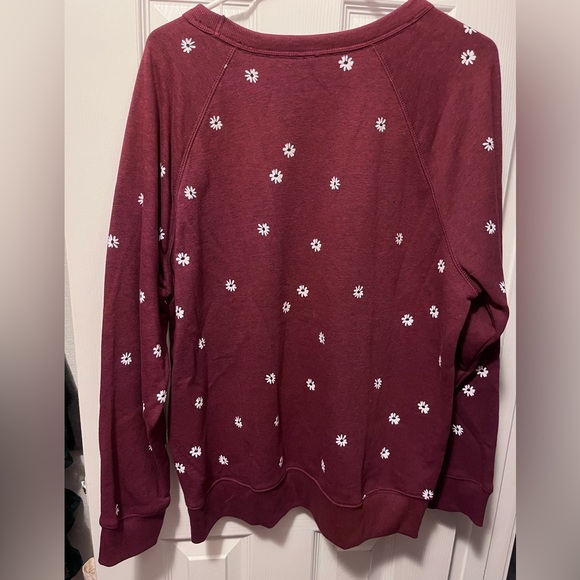 Maroon Sweatshirt with Daisies - Picture 3 of 4